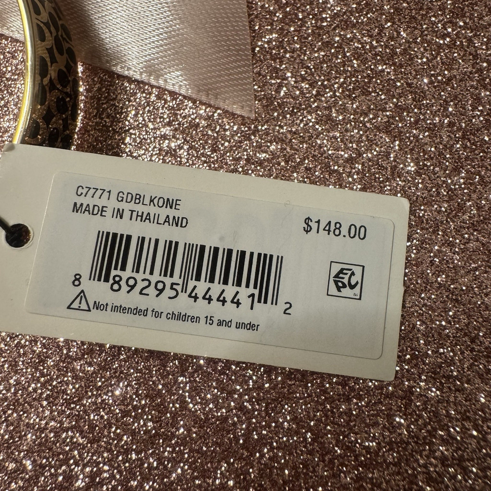 NWT Coach Enamel logo gold tone Signature Bangle bracelet Pink Box MSRP:$148 - Picture 7 of 13
